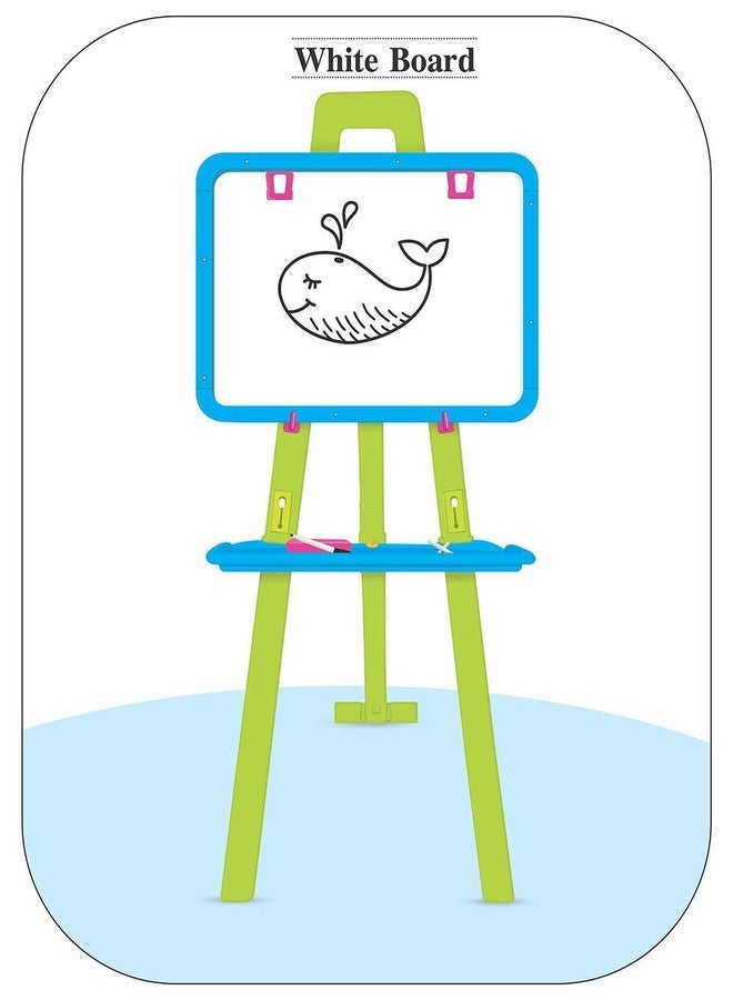 LONGMIRE Magnetic Writing Activity Board for Kids with Stand White Board Black Board for Boys Girls Board for Home Kids School with Plastic Frame Made in India (8 in 1 Easel Board) - Image 5